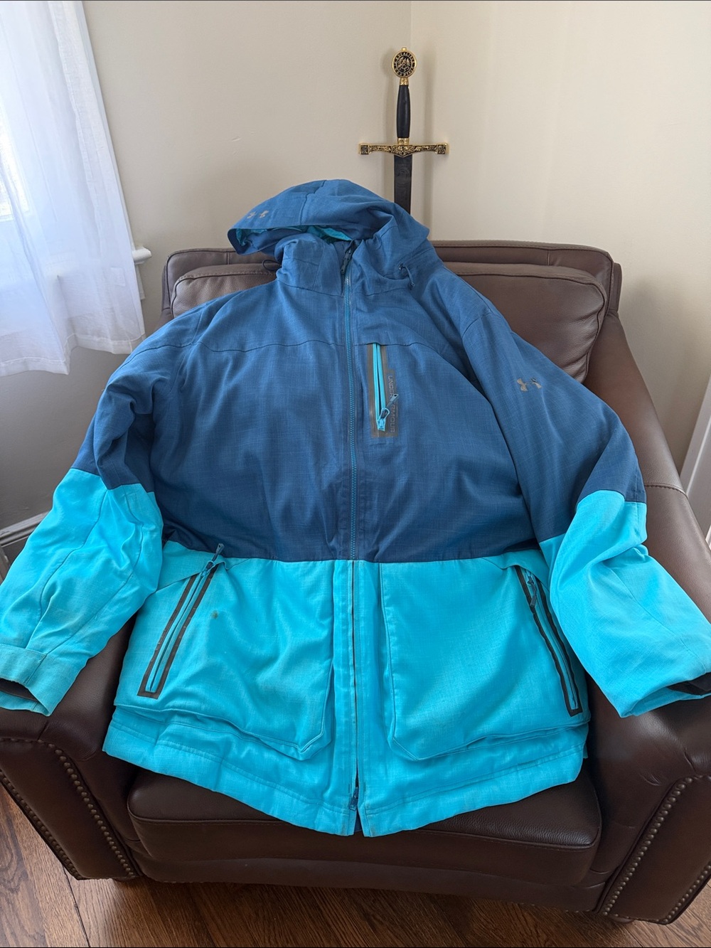 Under Armour Blue and Teal Hooded Jacket